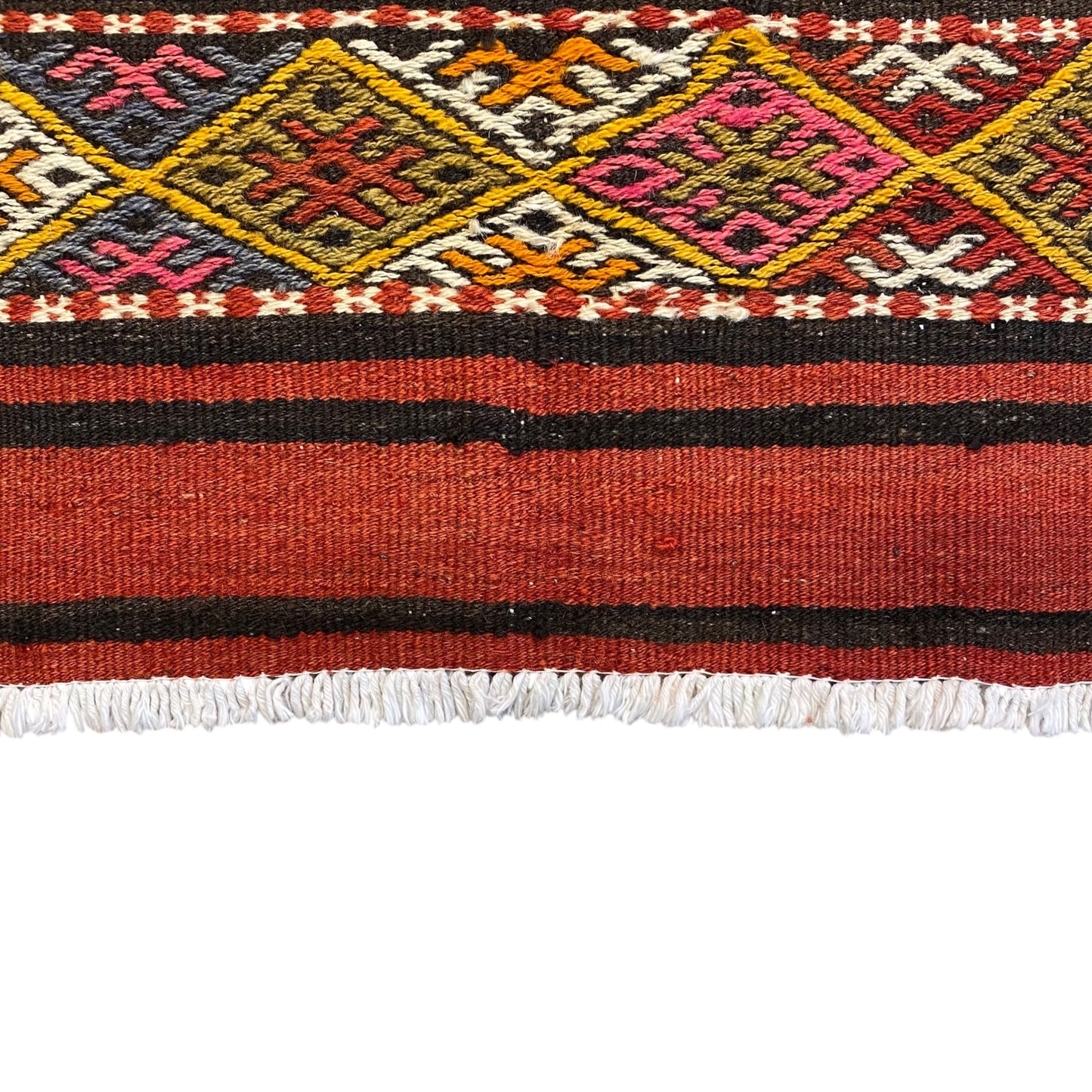 Vintage Turkish Sivas Lambali Kelim Rug