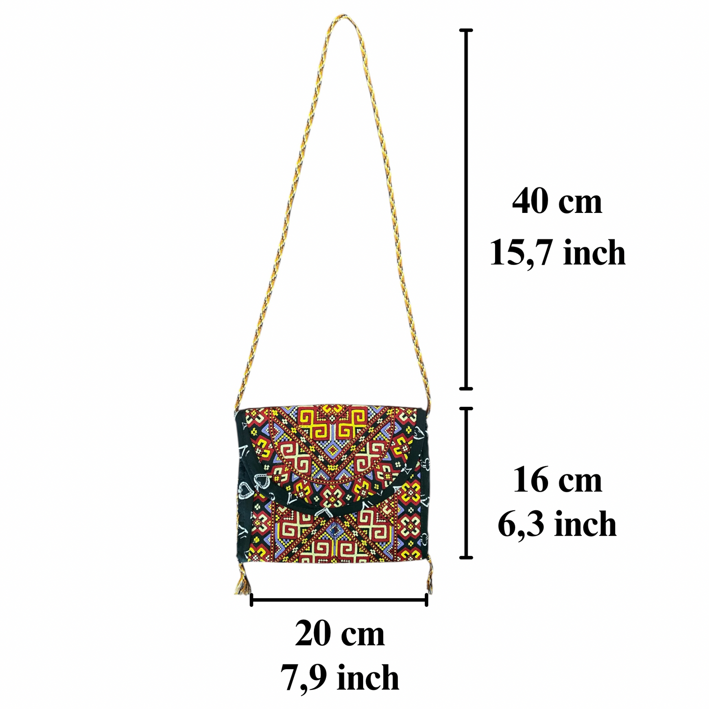 Boho Embroidered Colorful Tribal Purse / Bag