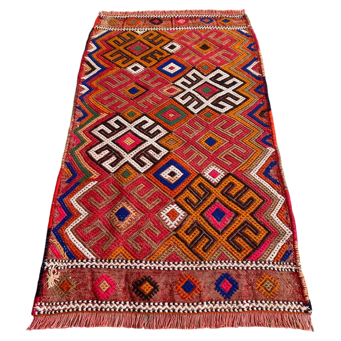 Boho Style Anatolian Nomadic Cicim Kilim Rug