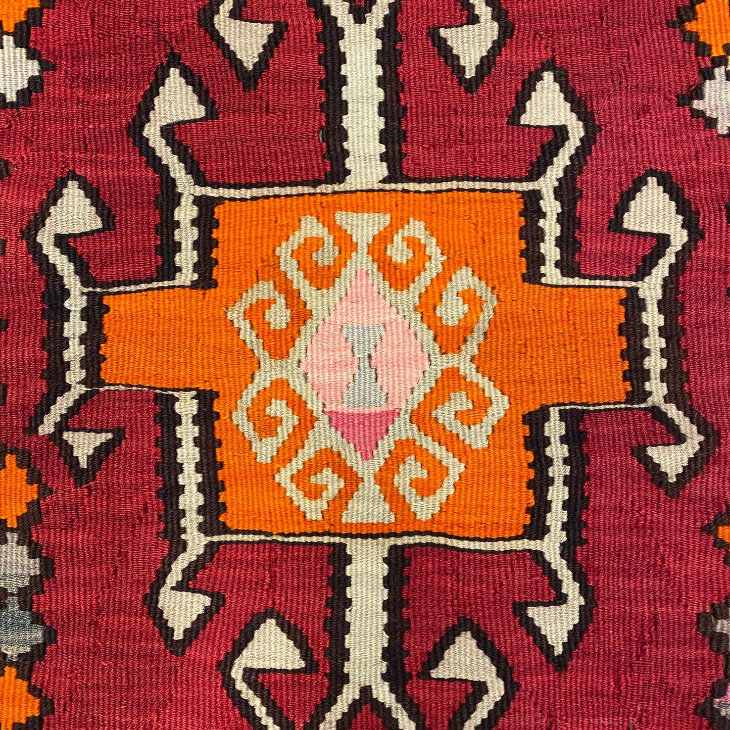 East Anatolian Small Boho Erzurum Kelim Rug