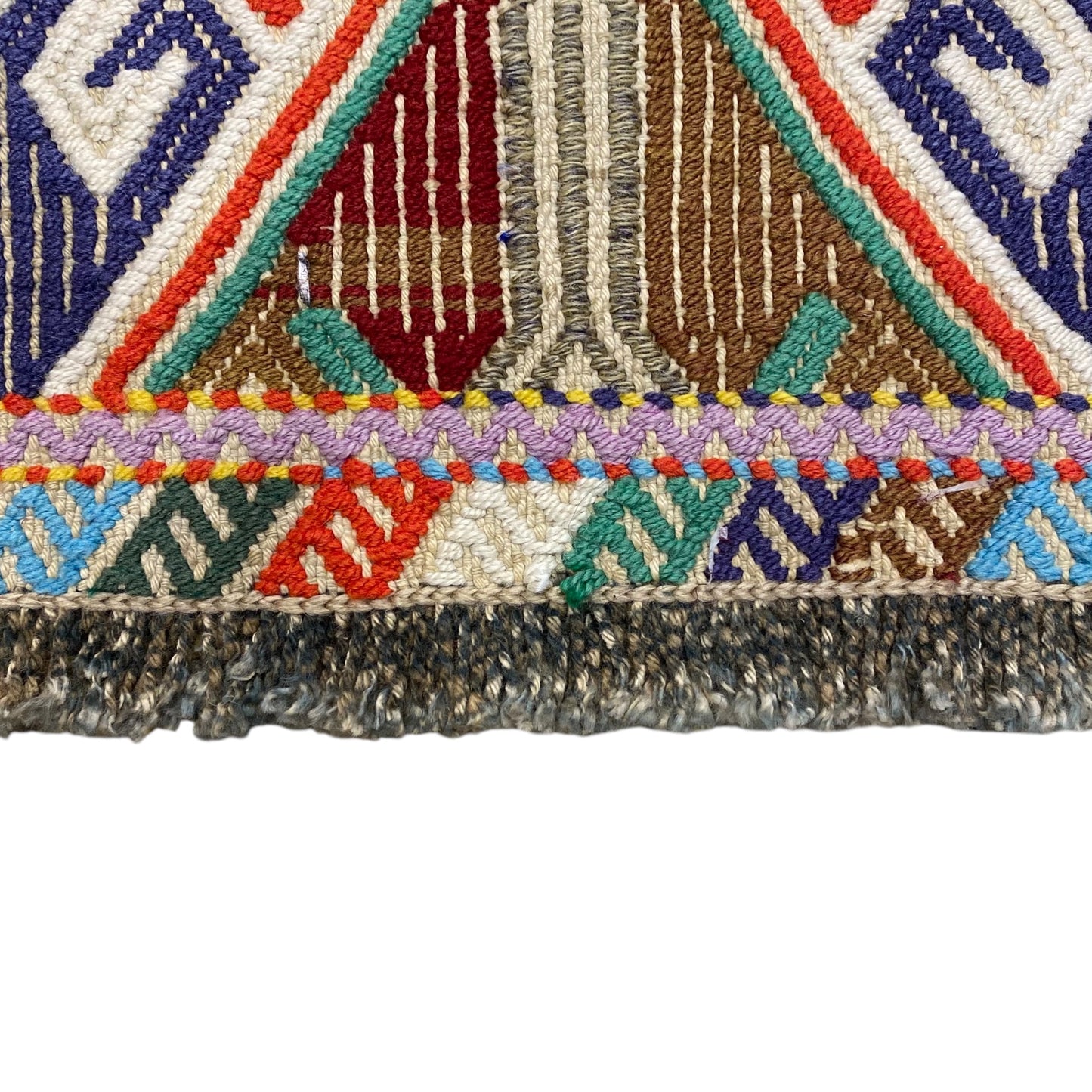 Alfombra kilim turca vintage colorida de Cicim/Jijim