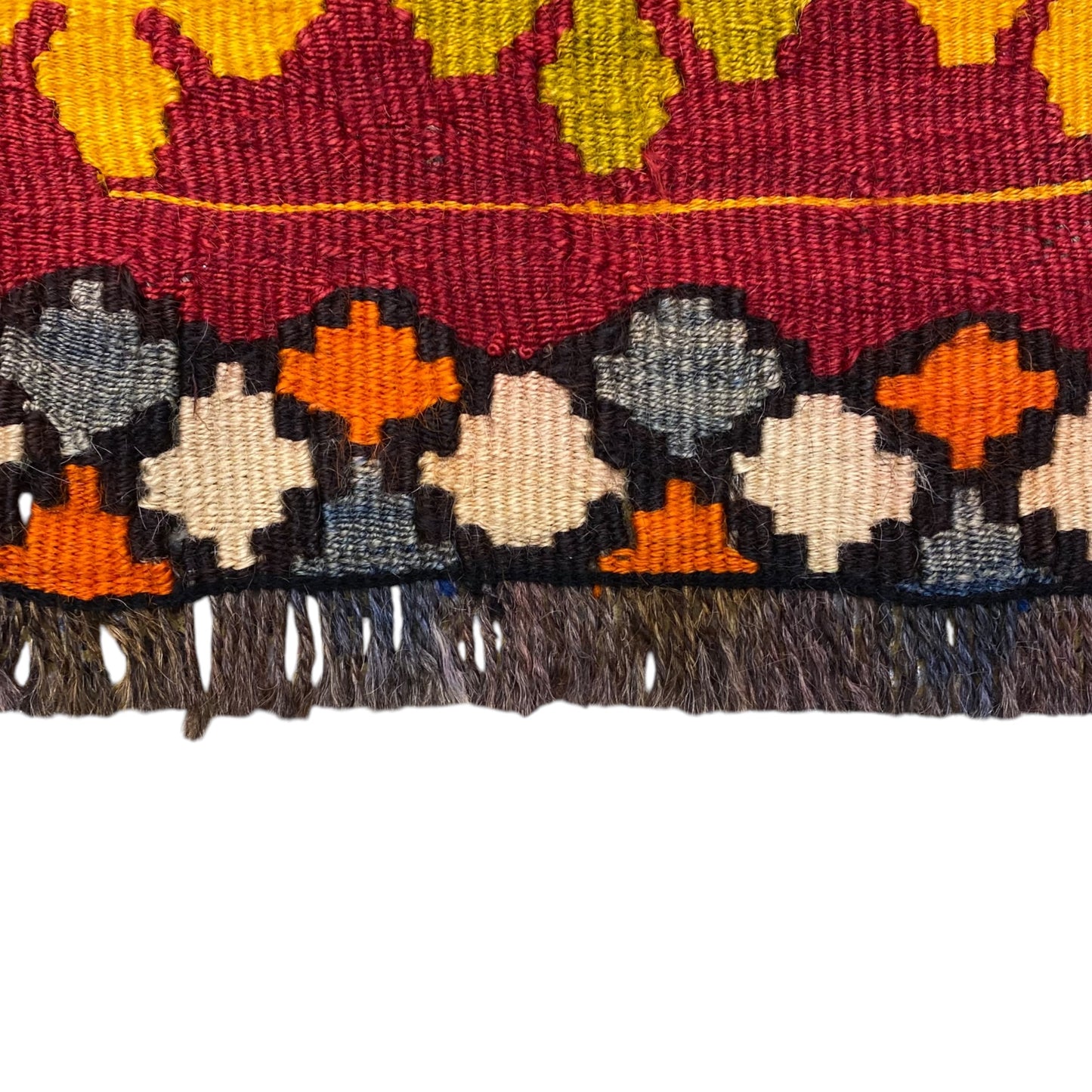 East Anatolian Small Boho Erzurum Kelim Rug