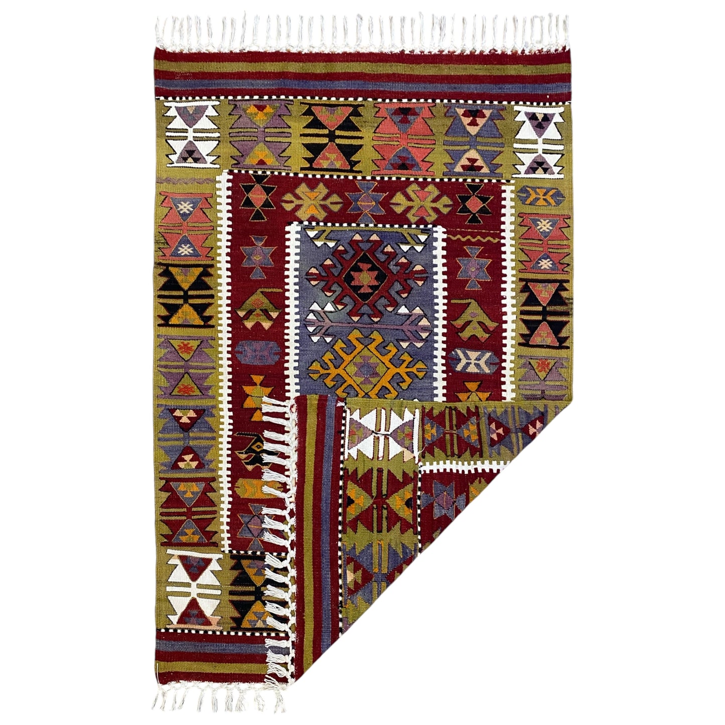 Vintage West Anatolian Aydin Nomadic Kilim Rug
