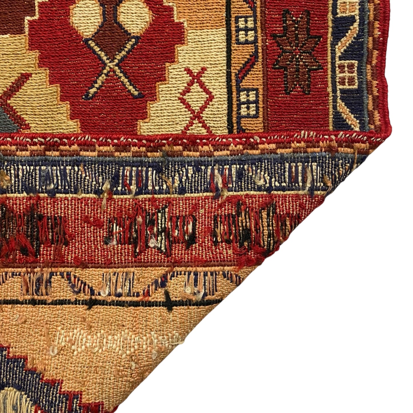 9' Ft Soumak Runner Rug with Geometric Design - Kilim Art Gallery