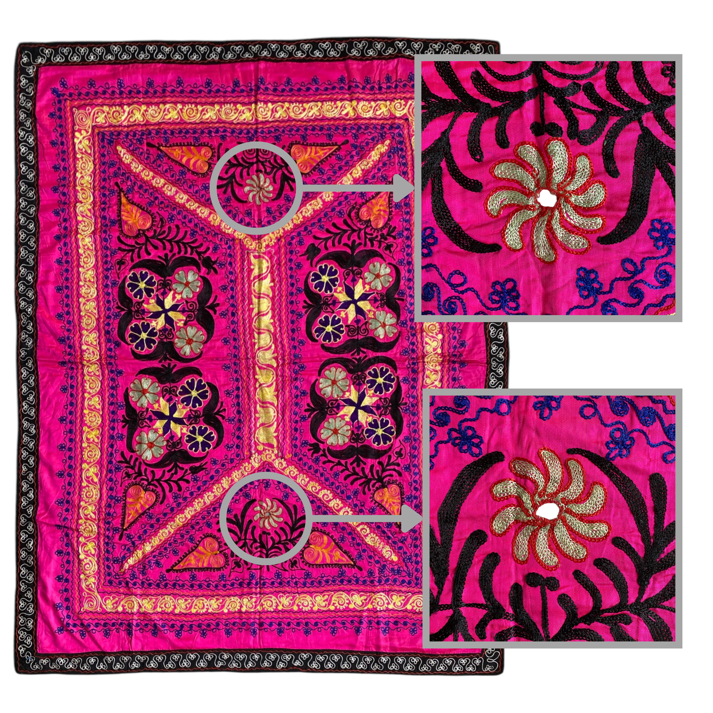 Vintage Pink Suzani Textile