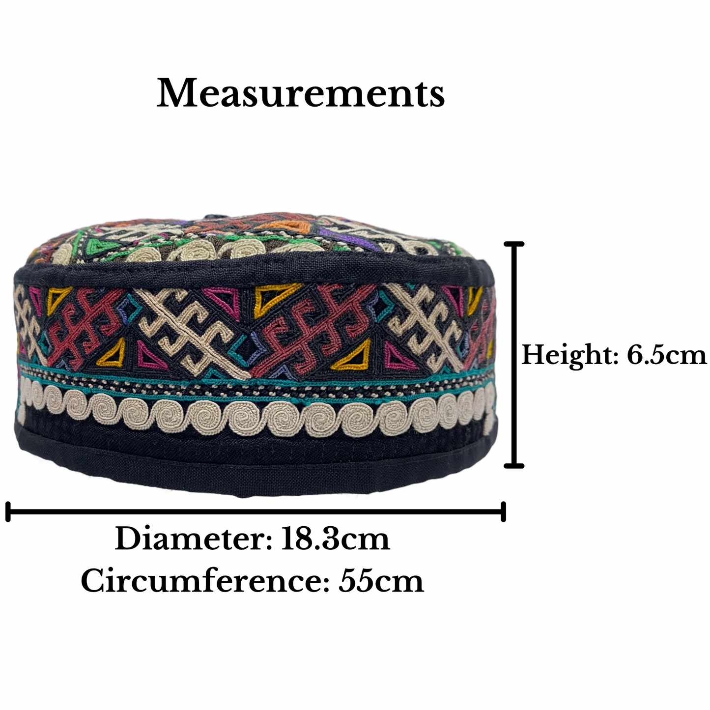 Tribal Embroidered Turkmen Hat