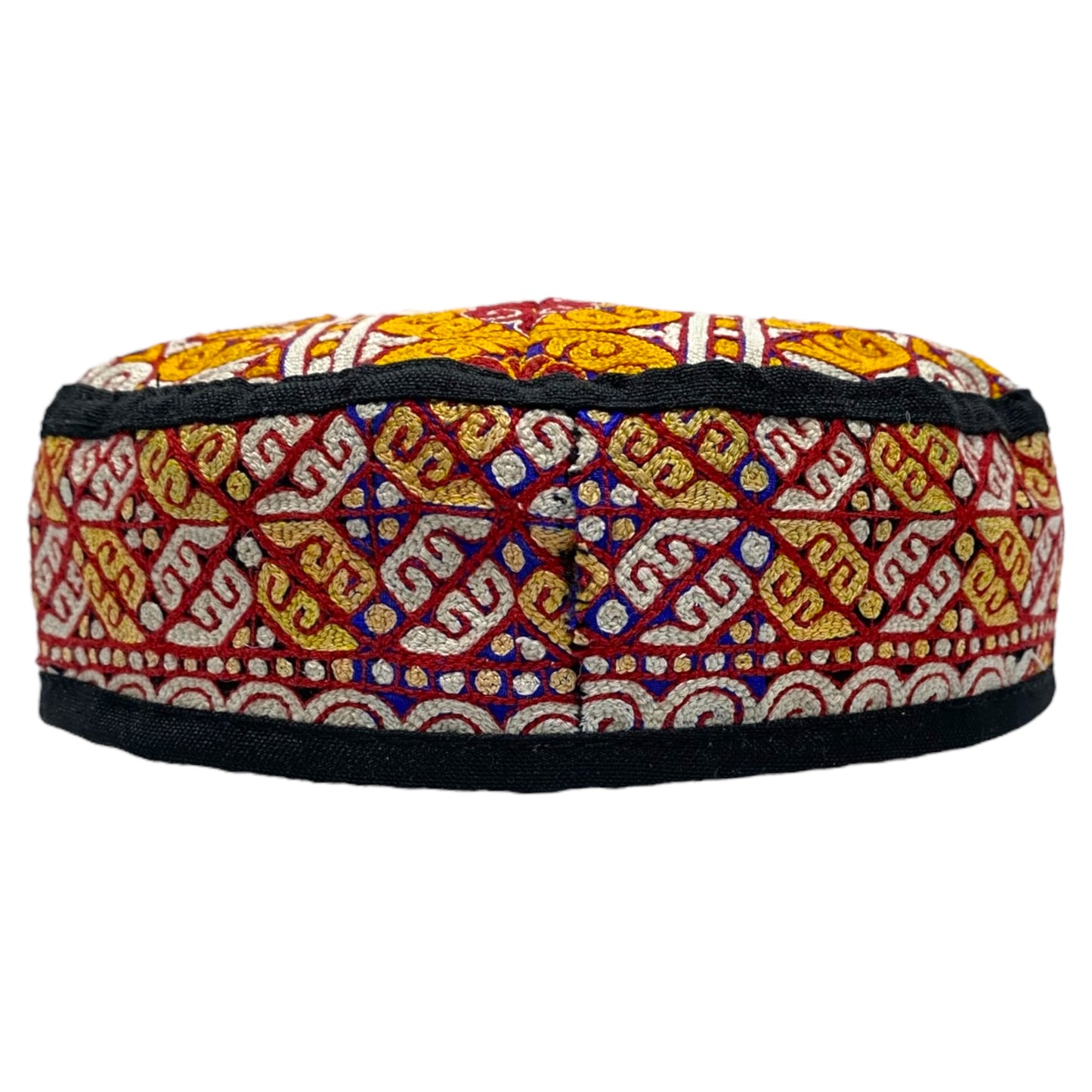 Yellow White Red Turkmen Amu Derya Hat