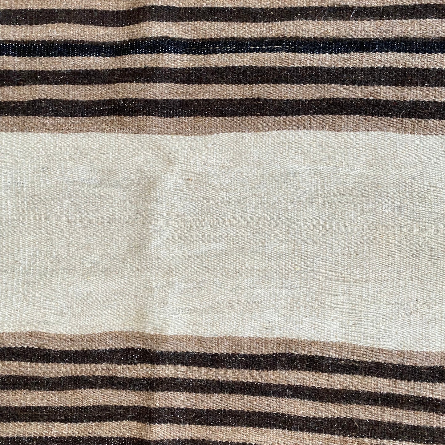 Vintage Striped Design Angora Mohair Siirt Blanket Kilim Rug