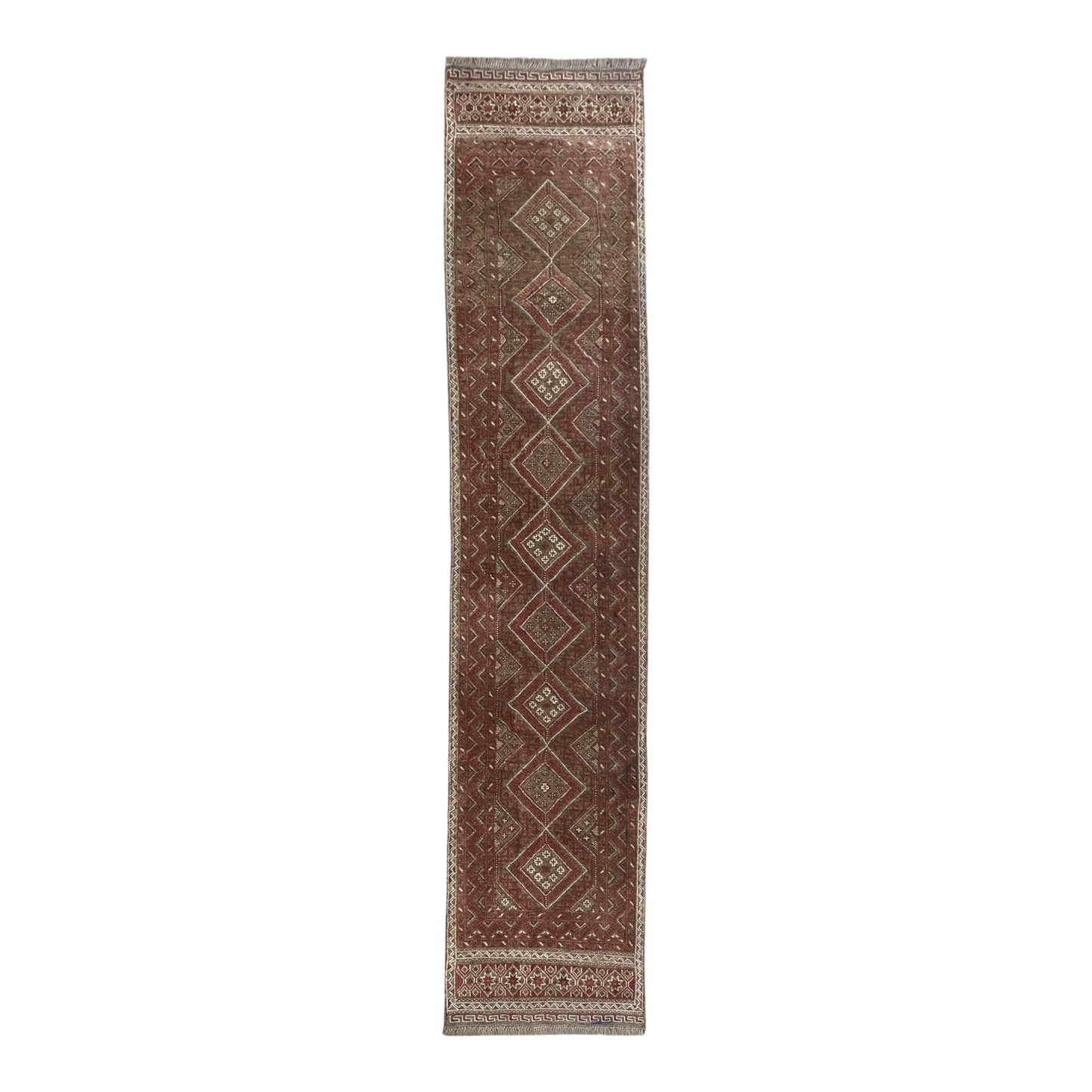 2'x9' Muted Pastel Color Tribal Runner Rug