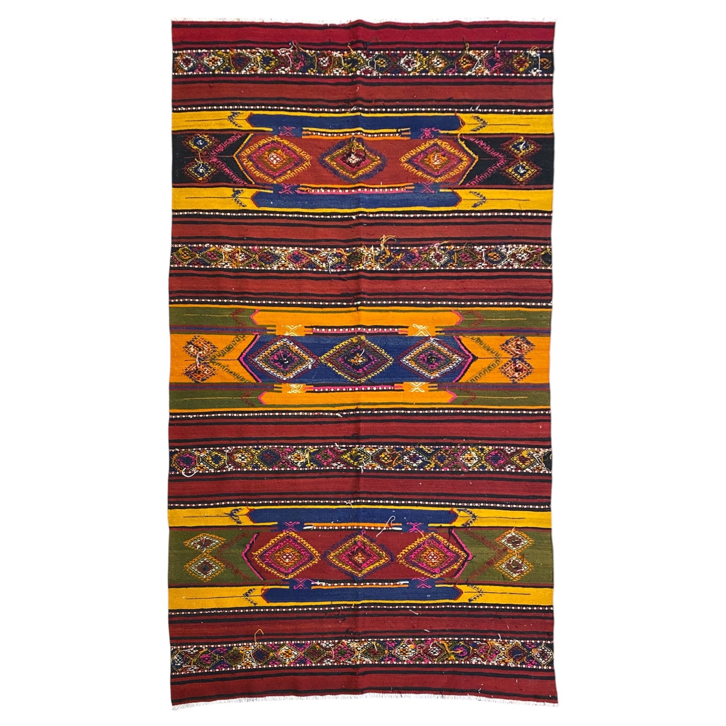 Vintage Turkish Sivas Lambali Kelim Rug