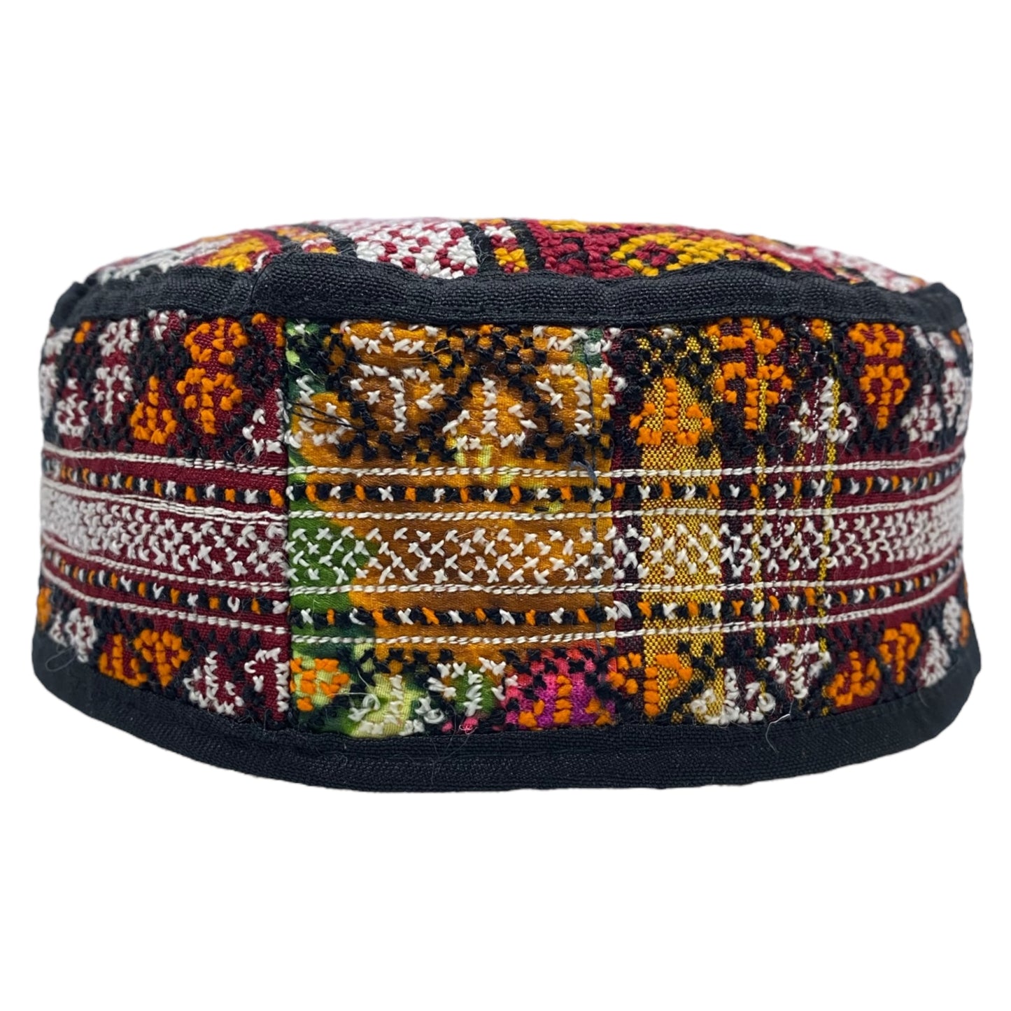 Red Yellow White Turkmen Kilim Hat