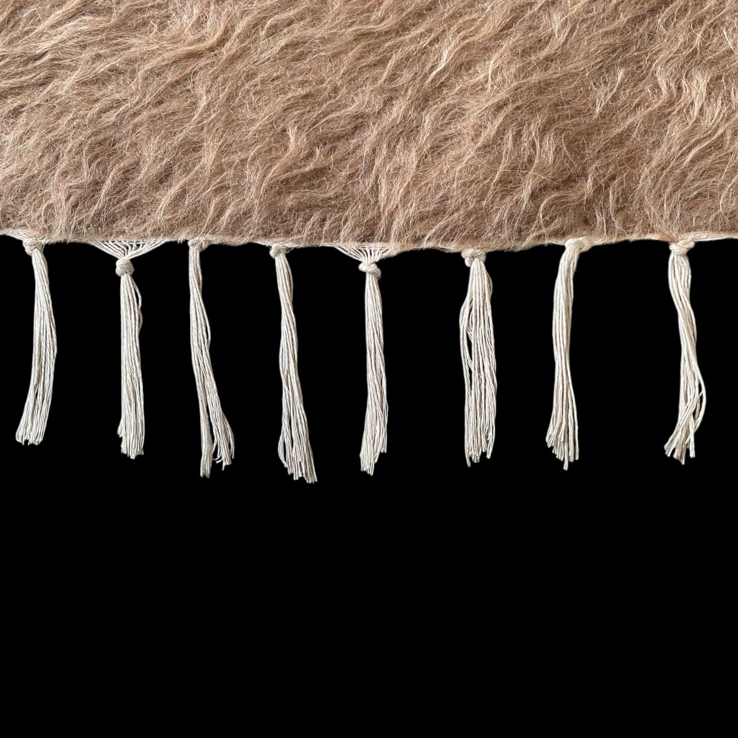 Angora Mohair Brown Turkish Siirt Blanket Kilim Rug
