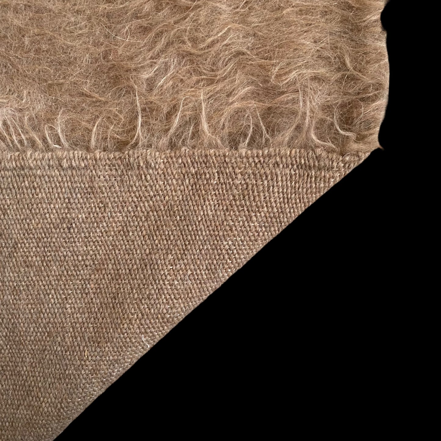 Angora Mohair Brown Turkish Siirt Blanket Kilim Rug