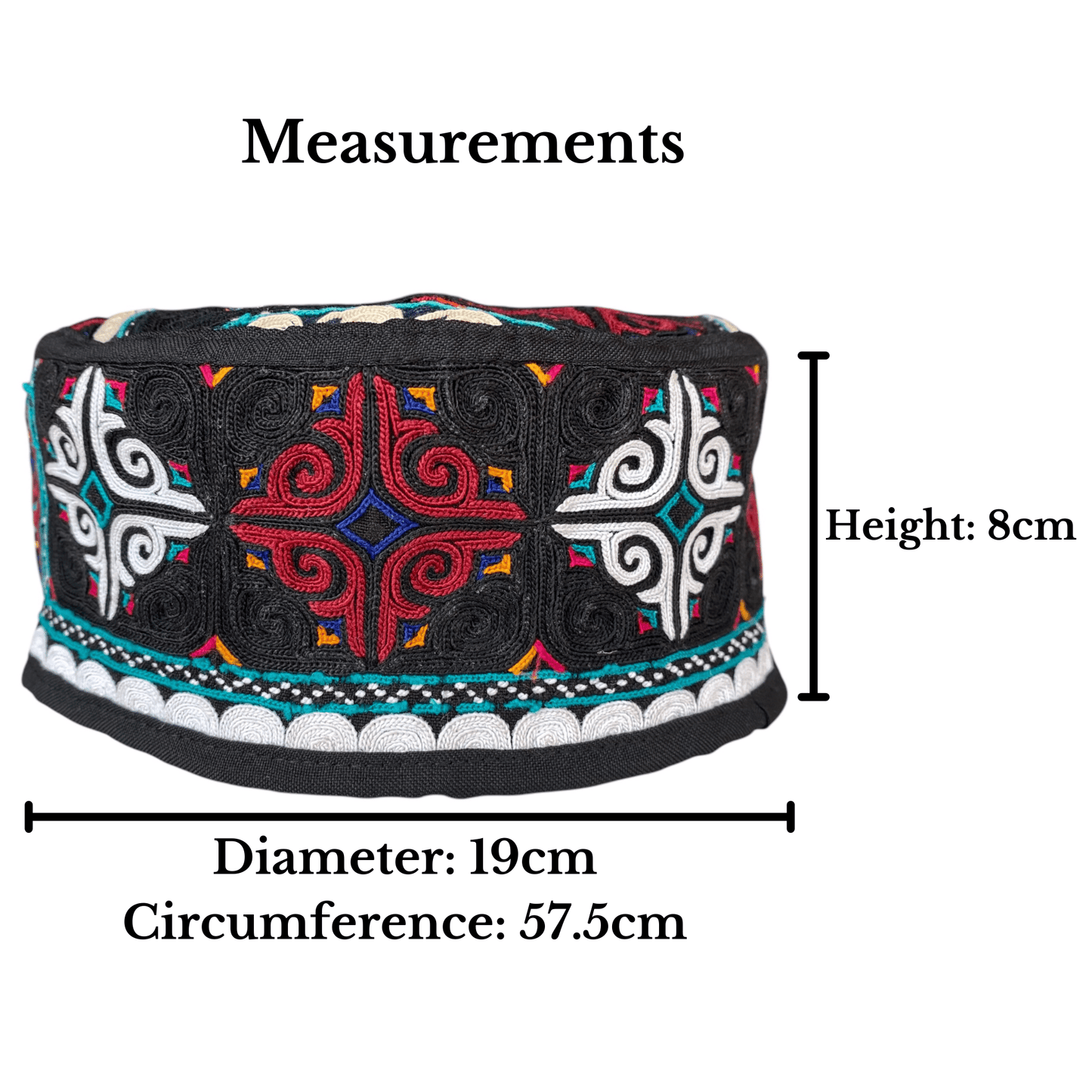 Black and White Tribal Hat - Kilim Art Gallery