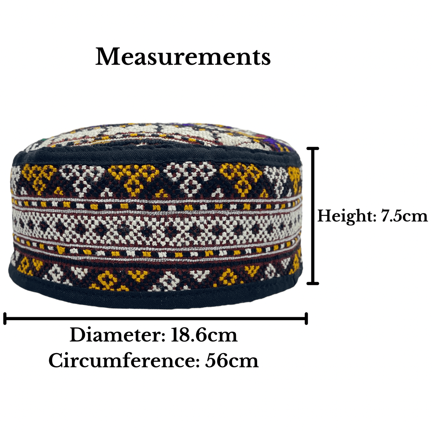 Colorful Bohemian Embroidered Hat - Kilim Art Gallery