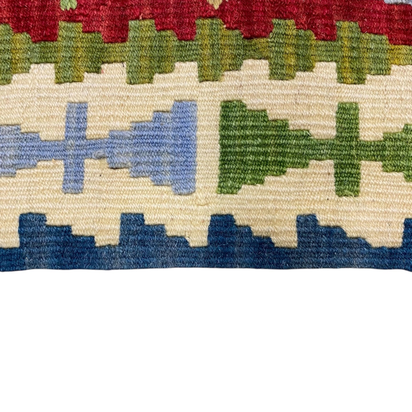 Green Kilim Runner Rug