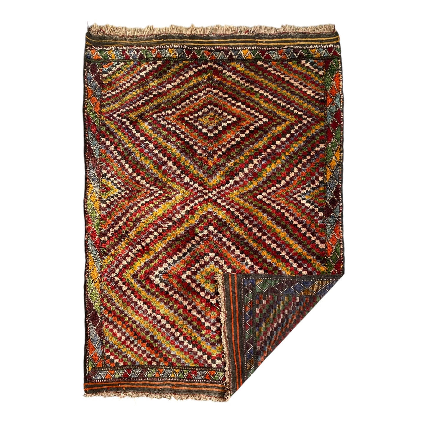 Konya Hasandag Checkered Design Yatak Sleeeping Rug - Kilim Art Gallery