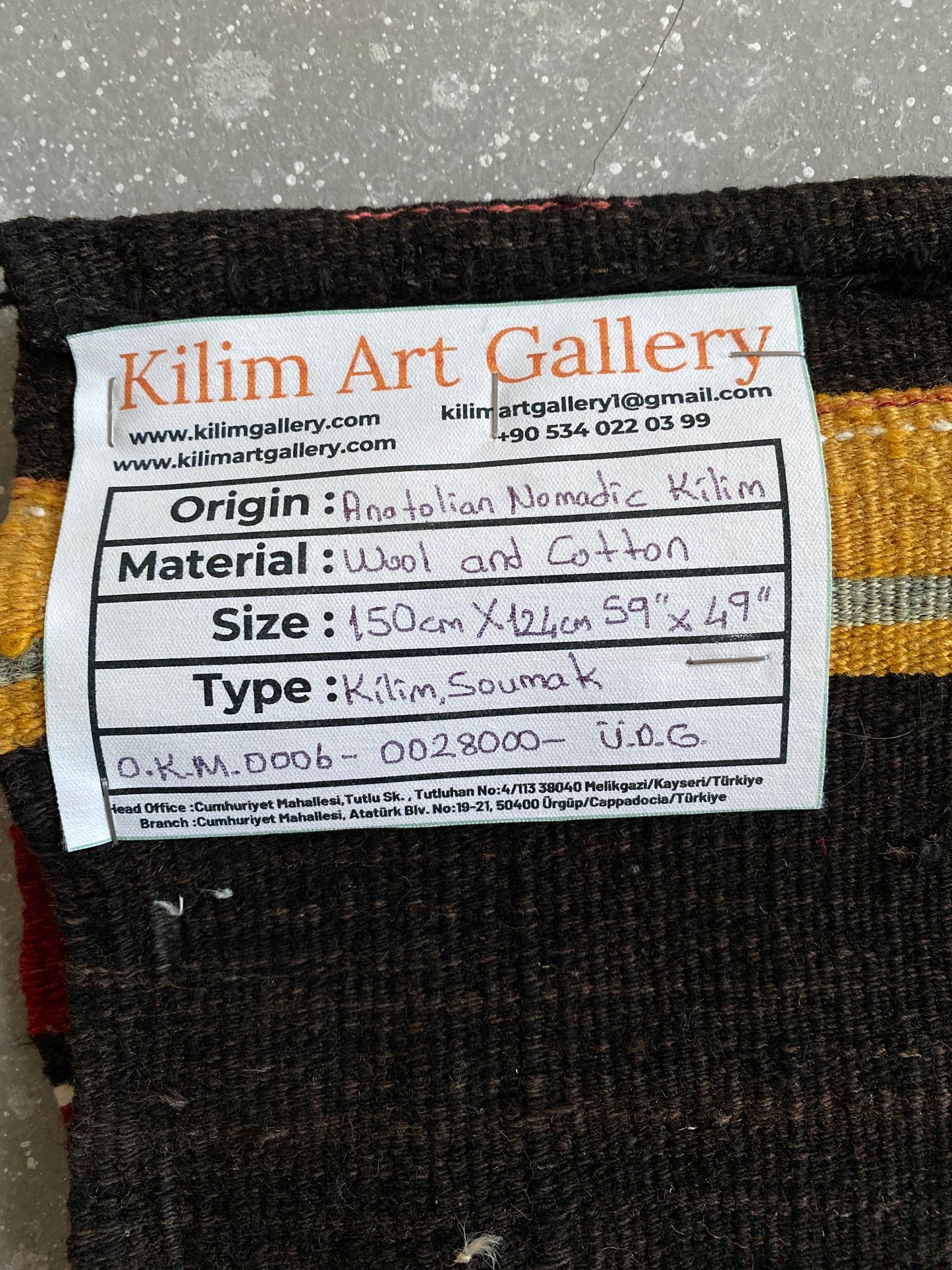 Nomadic Gomurgen Chuval Kilim - Kilim Art Gallery