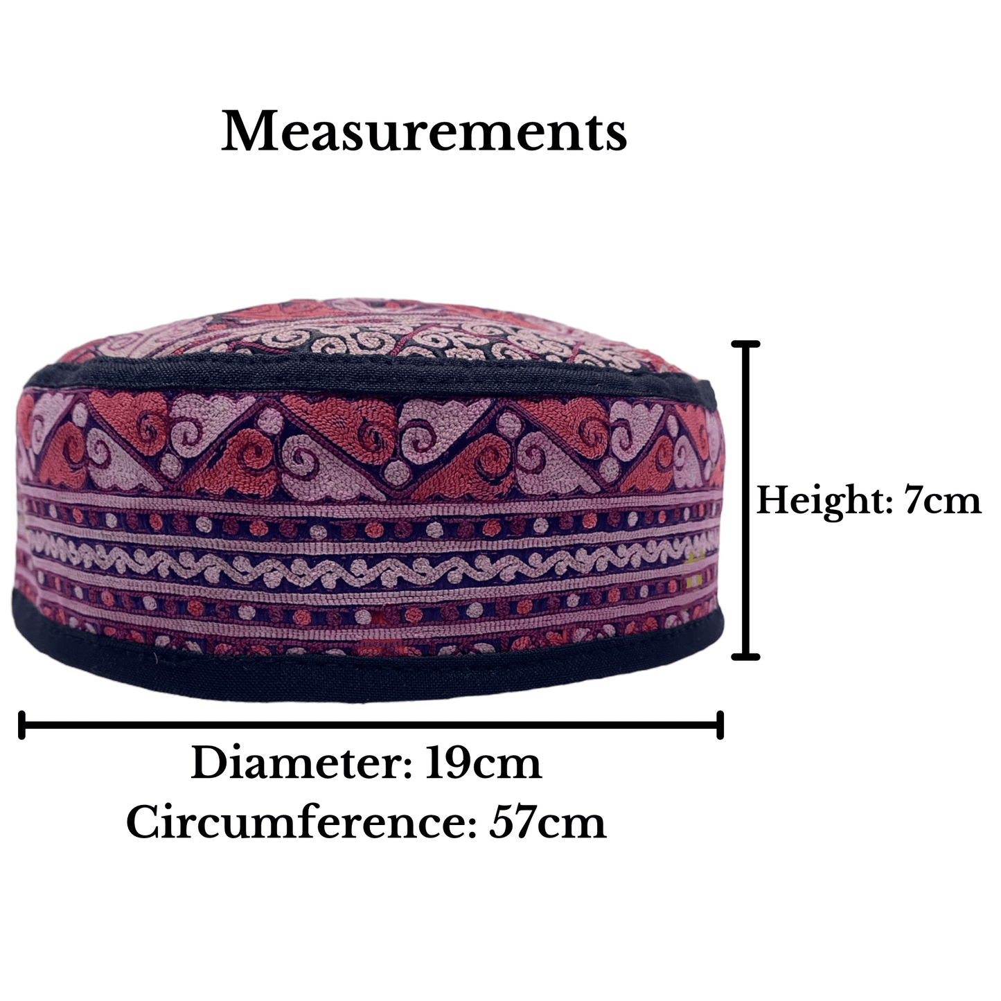 Orange White Turkmen Hat - Kilim Art Gallery