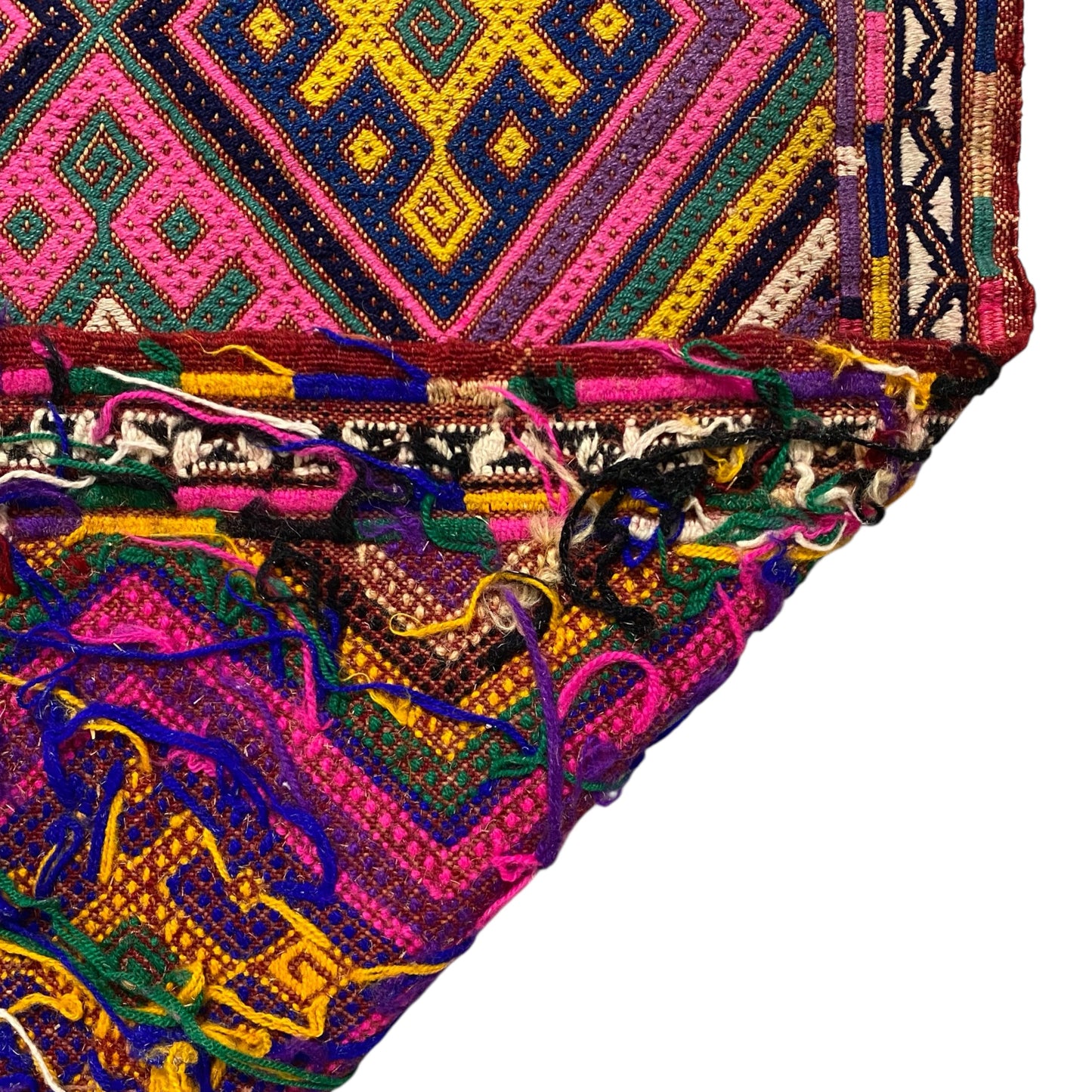 Pink and Yellow Kilim Bath Mat Doormat Rug - Kilim Art Gallery