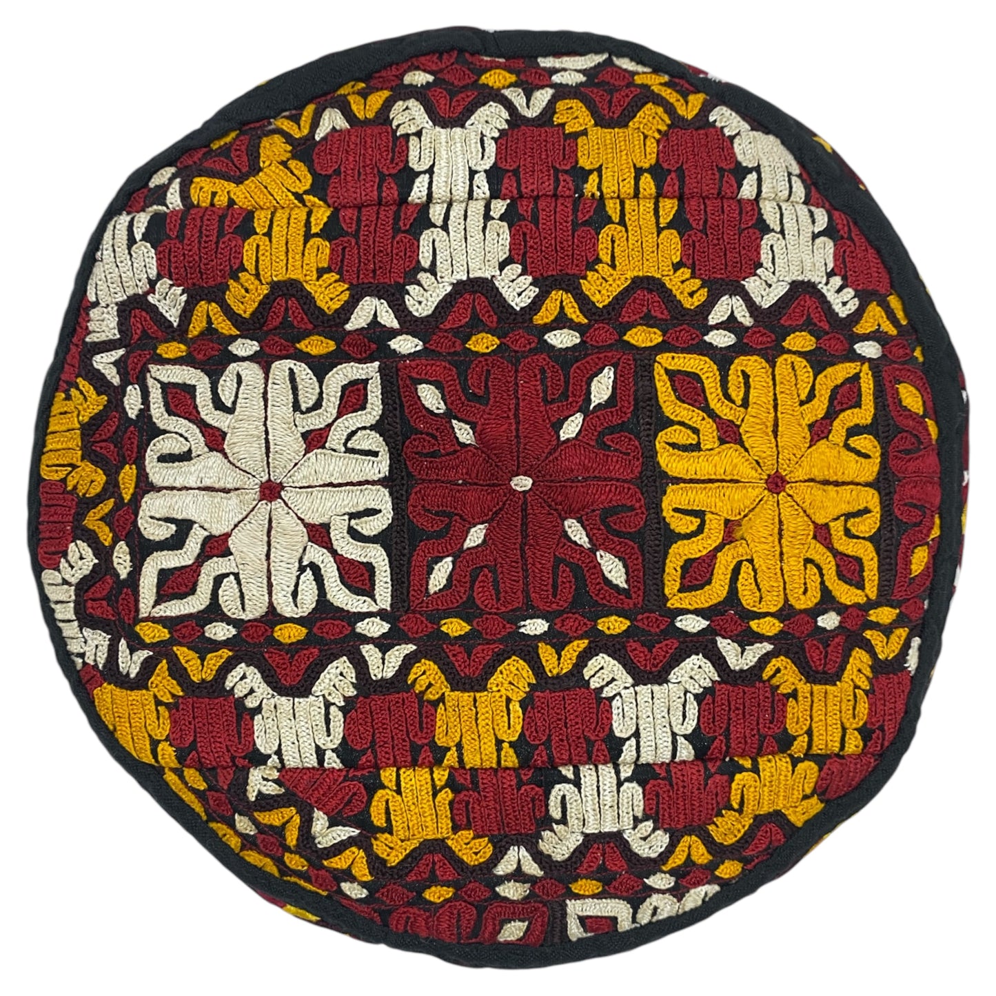 Red Yellow White Embroidered Hat