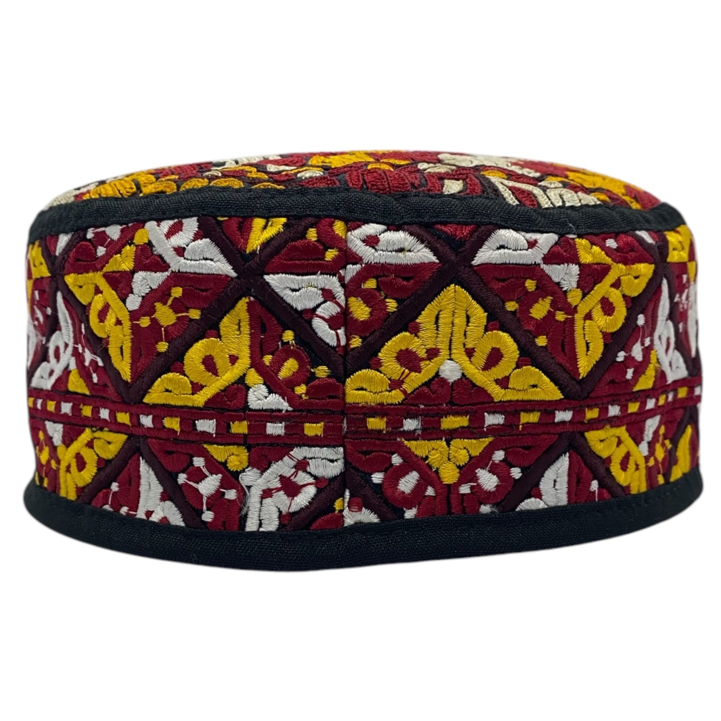 Red Yellow White Embroidered Hat
