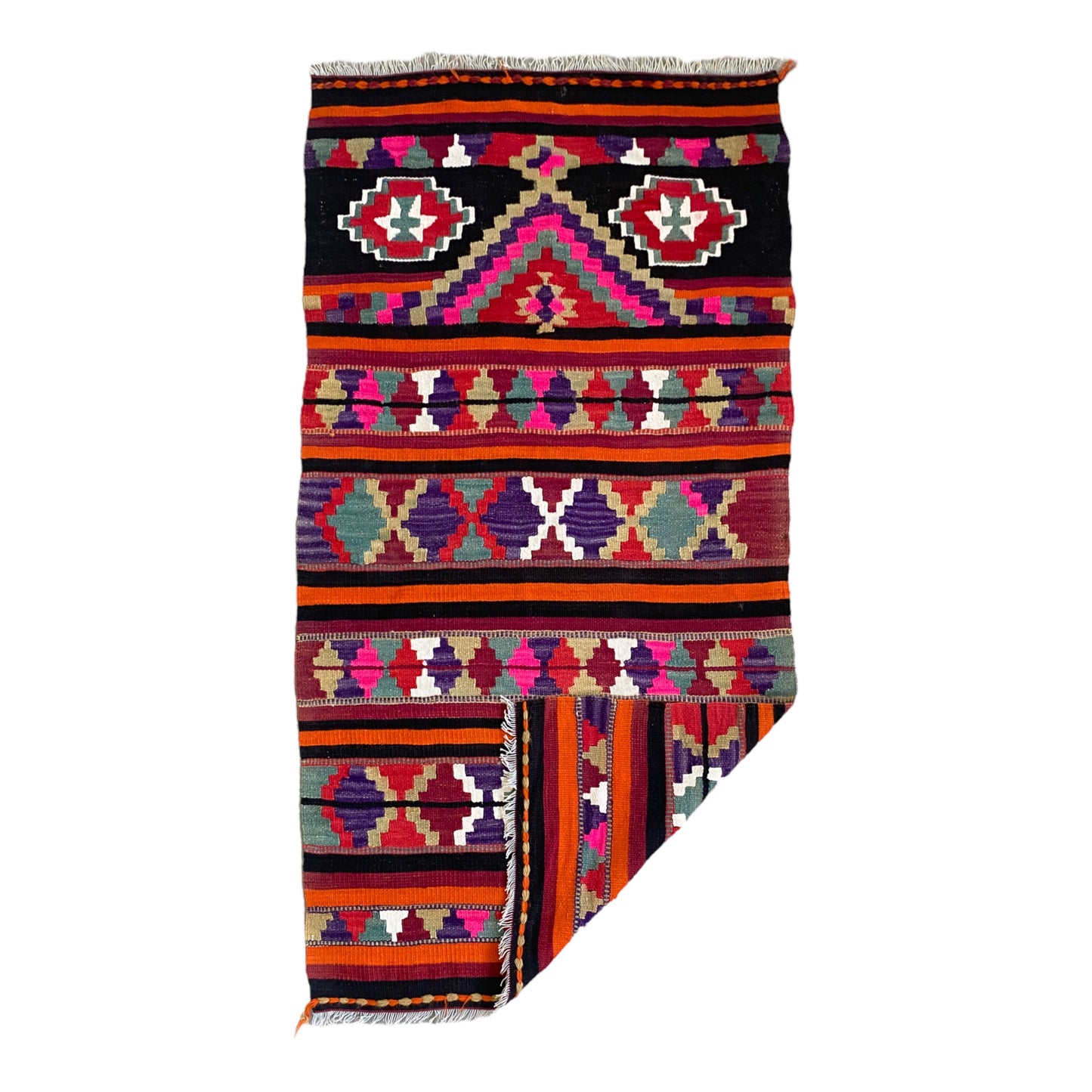 Turkish Malatya Pütürge Pink Boho Kelim / Kilim Rug - Kilim Art Gallery