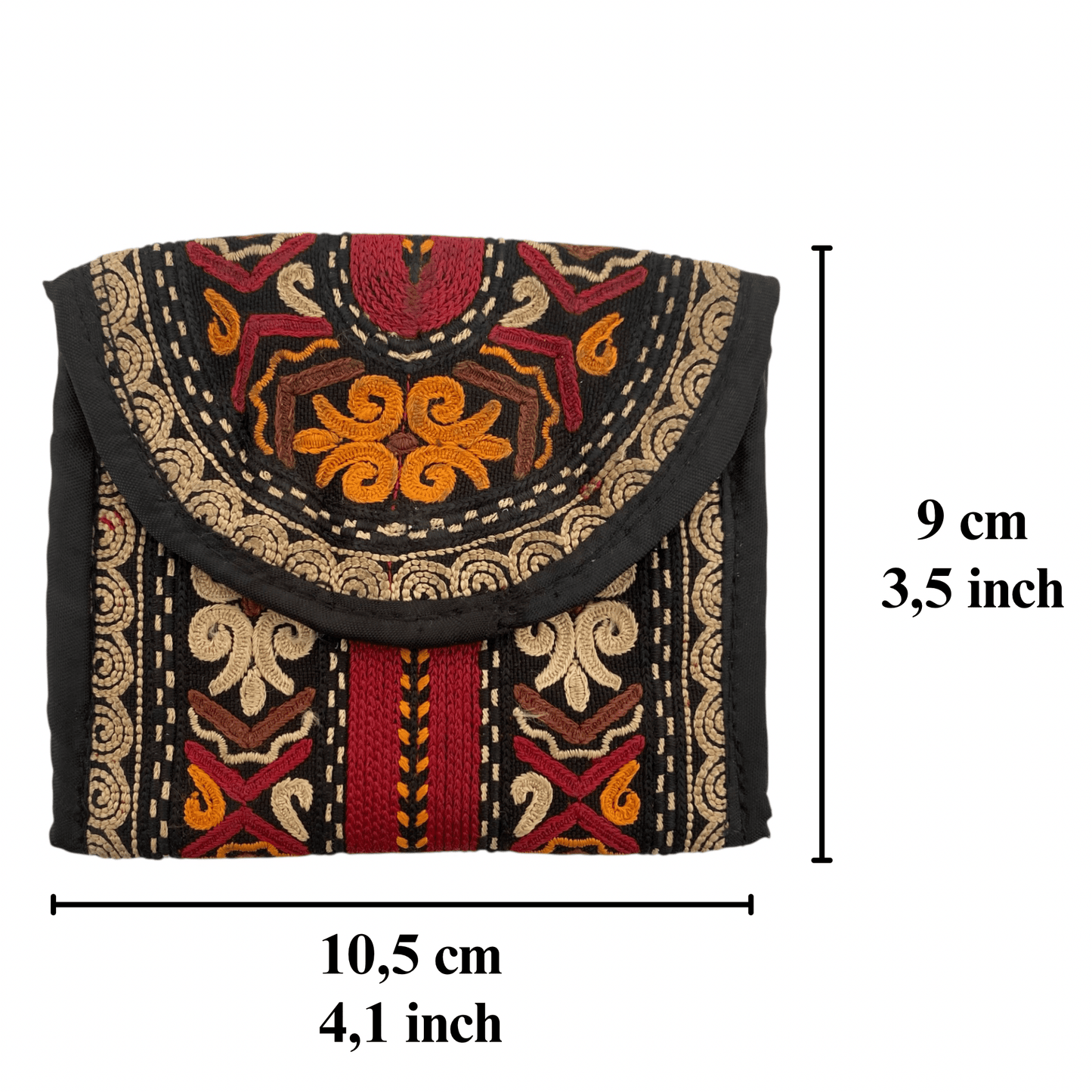 Uzbek Embroidered Boho Pouch Purse Case - Kilim Art Gallery