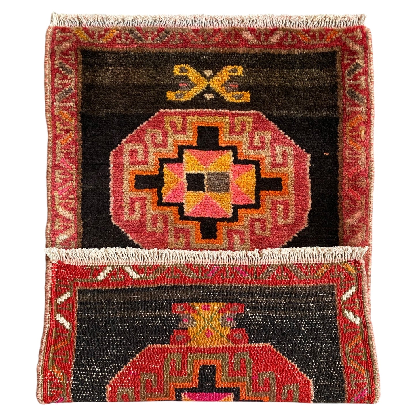 Vintage Small Caucassian Moghan Kazak Rug Memling Gul Carpet Rug - Kilim Art Gallery