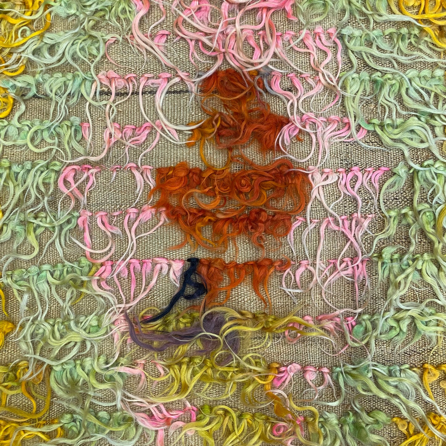 Vintage Tüllü Angora Mohair Filikli Rug