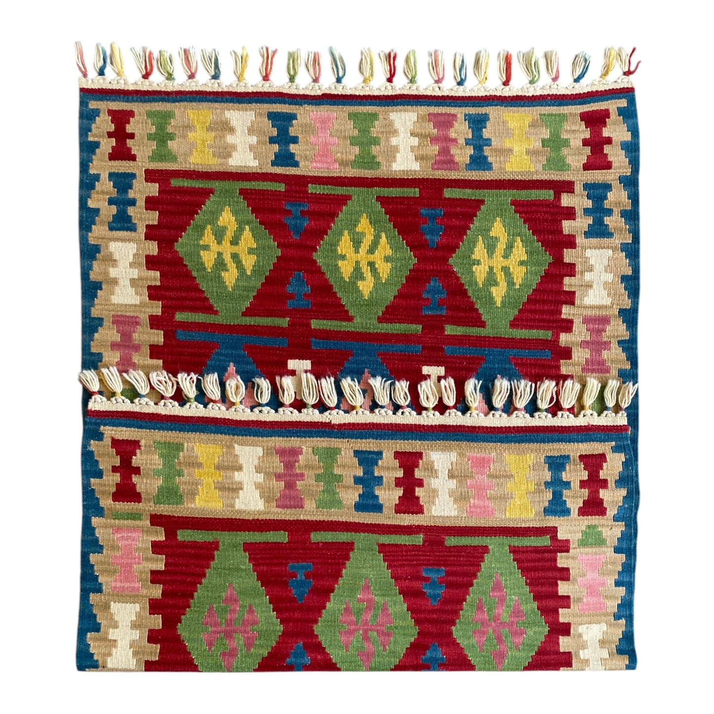 Vintage Turkish Kayseri Wool Kilim Rug - Kilim Art Gallery