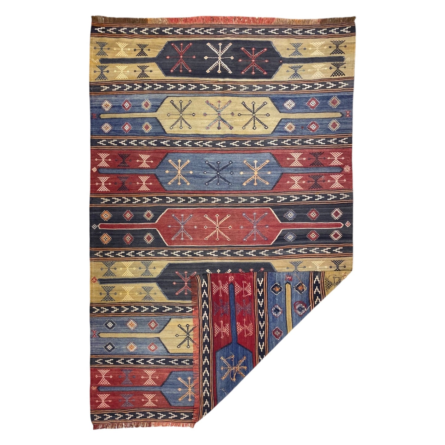 Vintage Turkish Sivas Kilim Area Rug - Kilim Art Gallery