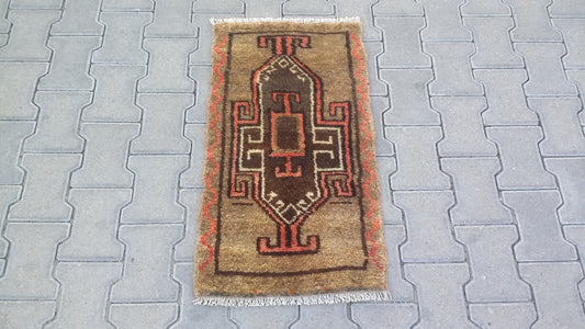 Small Tribal Primitive Caucasian Kazak Carpet Rug