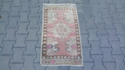 Vintage Small Turkish Kirsehir Carpet Yastik Rug