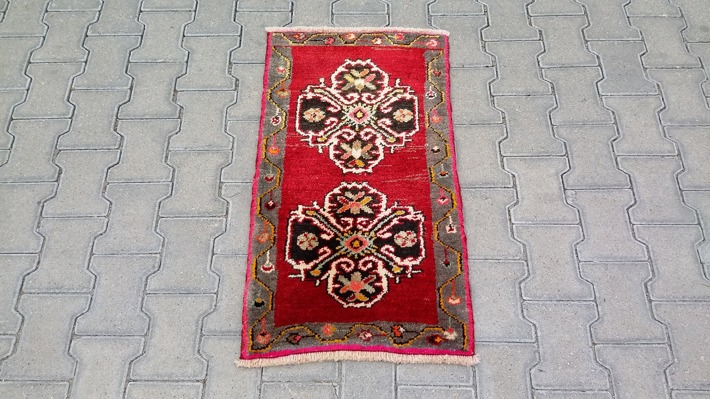 Alfombra pequeña nómada tribal turca Alfombra