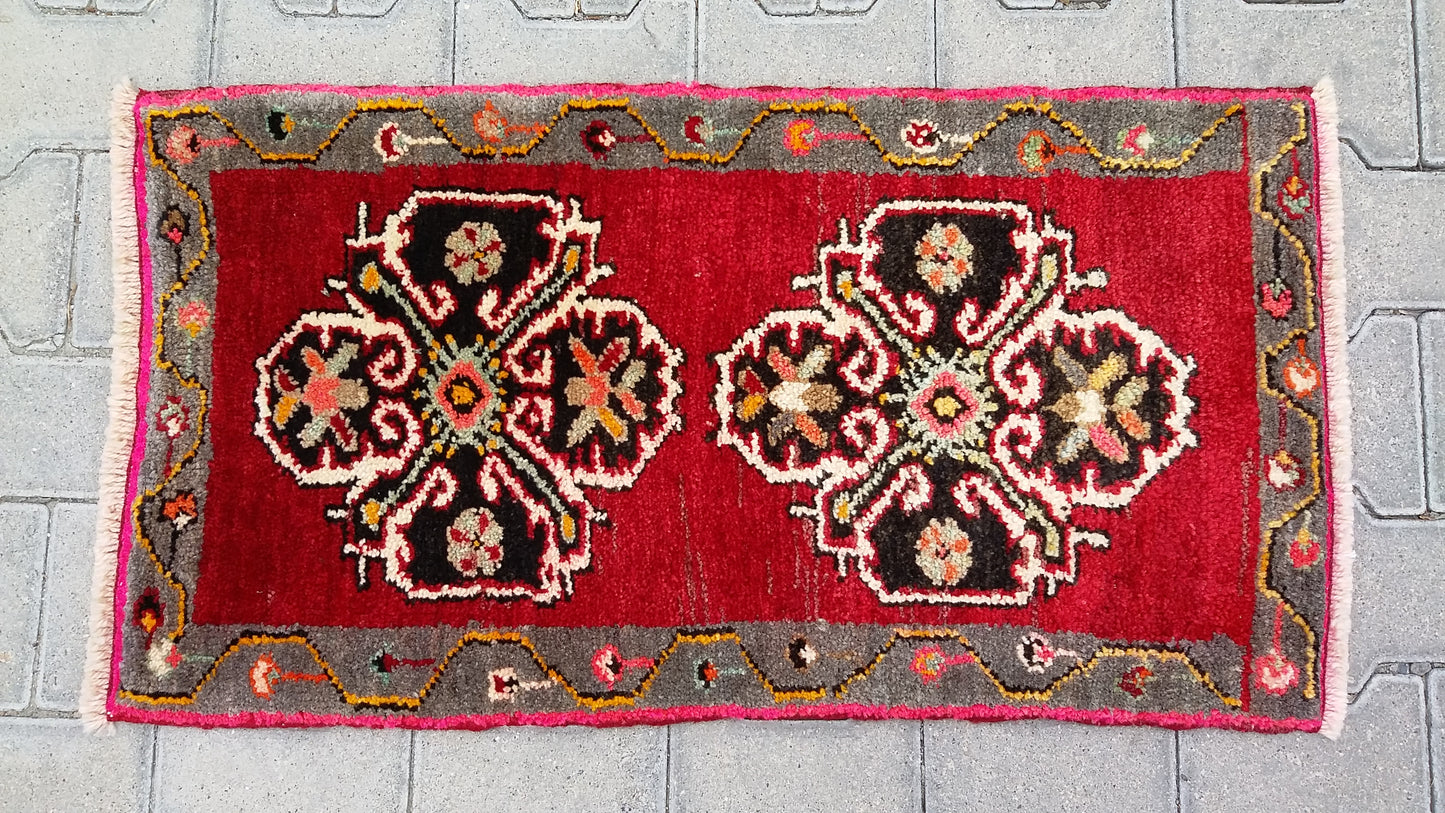 Alfombra pequeña nómada tribal turca Alfombra