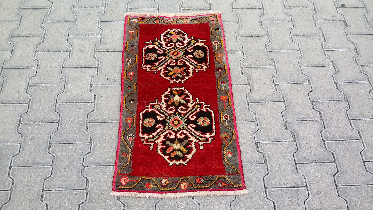 Alfombra pequeña nómada tribal turca Alfombra