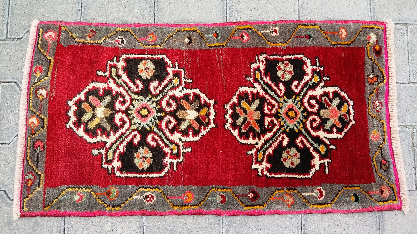 Alfombra pequeña nómada tribal turca Alfombra