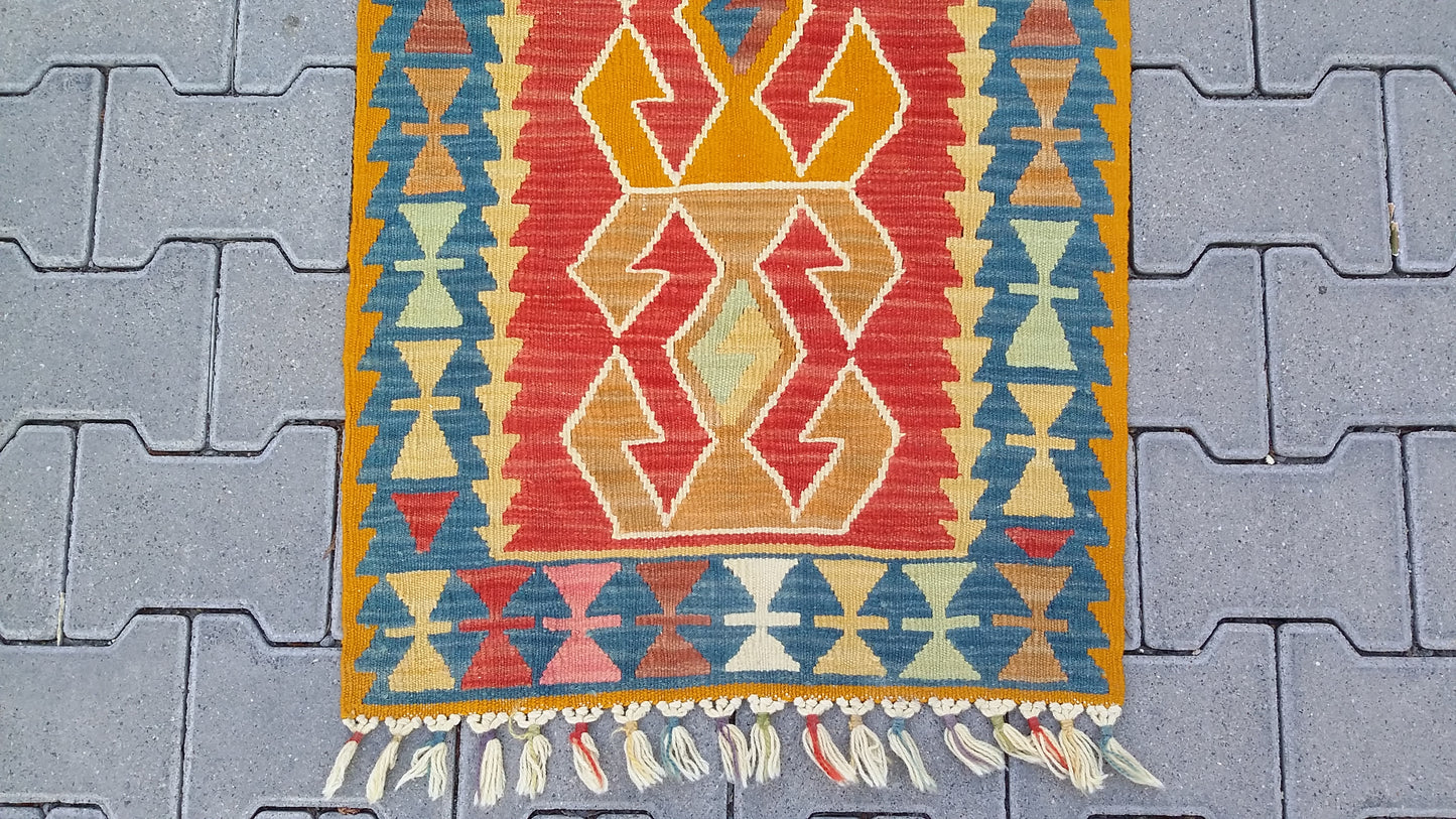 Narrow Turkish Kilim Runner Rug