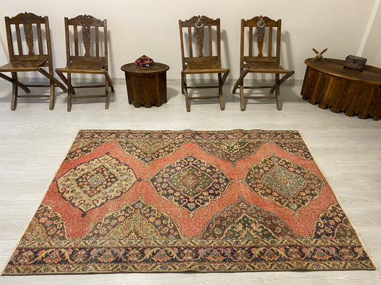 Vintage Turkish Oushak Carpet