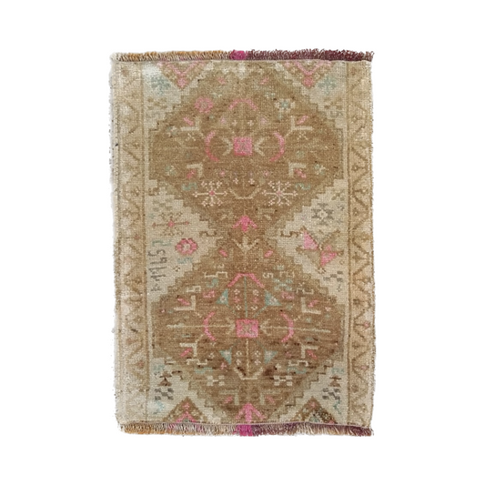 Dated Small Tribal Muted Rug Doormat