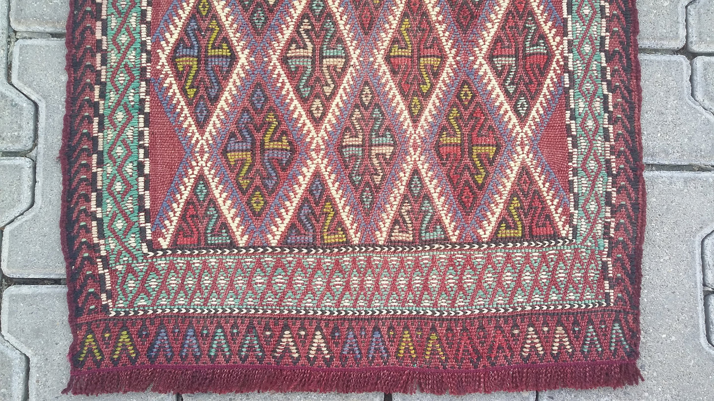 Konya Obruk Cicim Yastik Kilim Jijim - Kilim Art Gallery