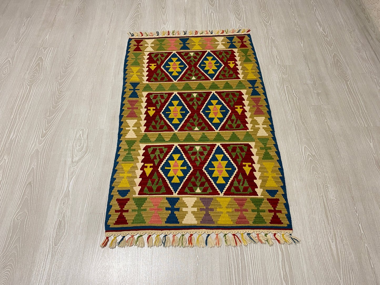 Lamb's Wool Turkish Kayseri Kilim Rug - Kilim Art Gallery