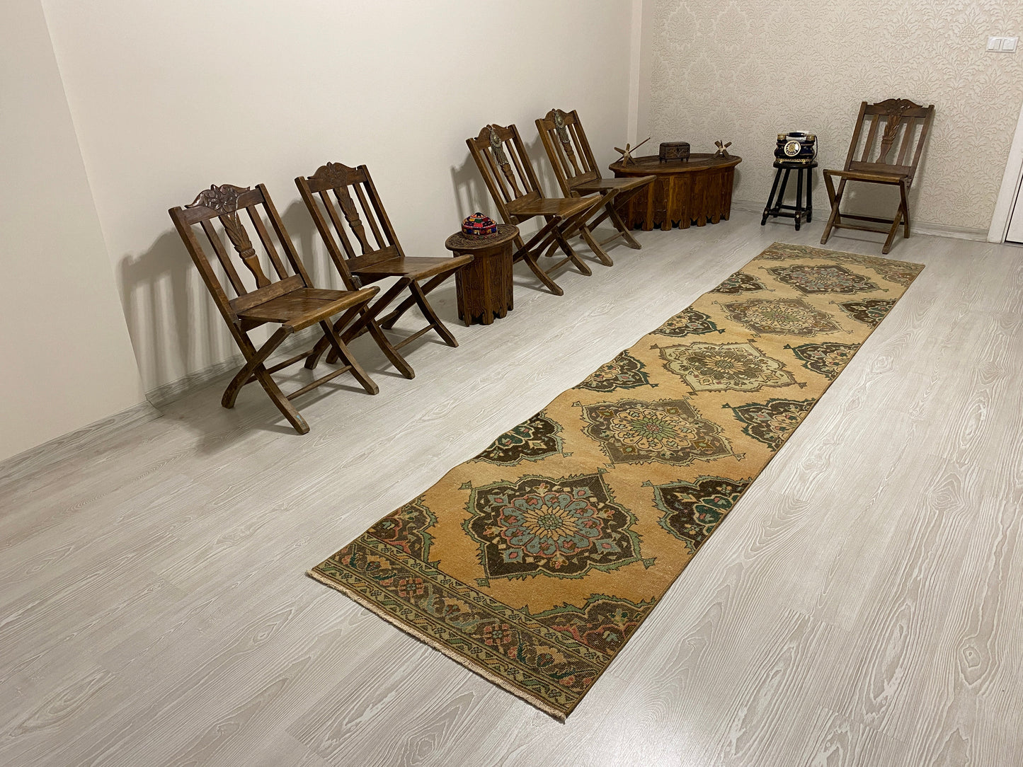 Pastel Color Turkish Oushak Hallway Runner Rug - Kilim Art Gallery