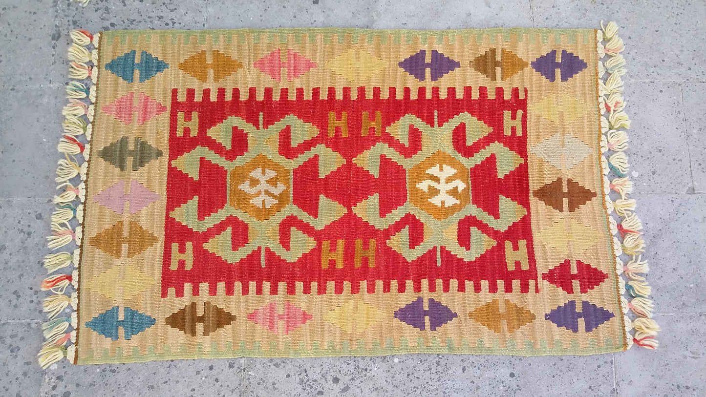 Twin Small Turkish Kilims - Kilim Art Gallery