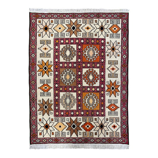 Alfombra kilim Sumak de seda tribal