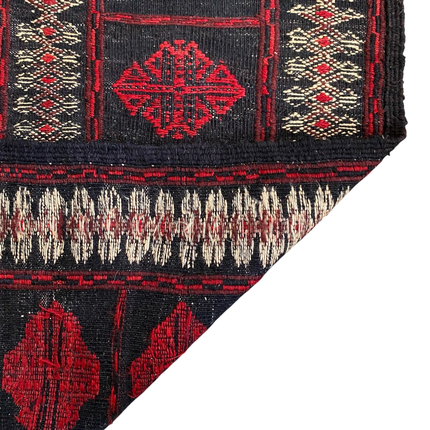 Red Black Square Kilim Rug