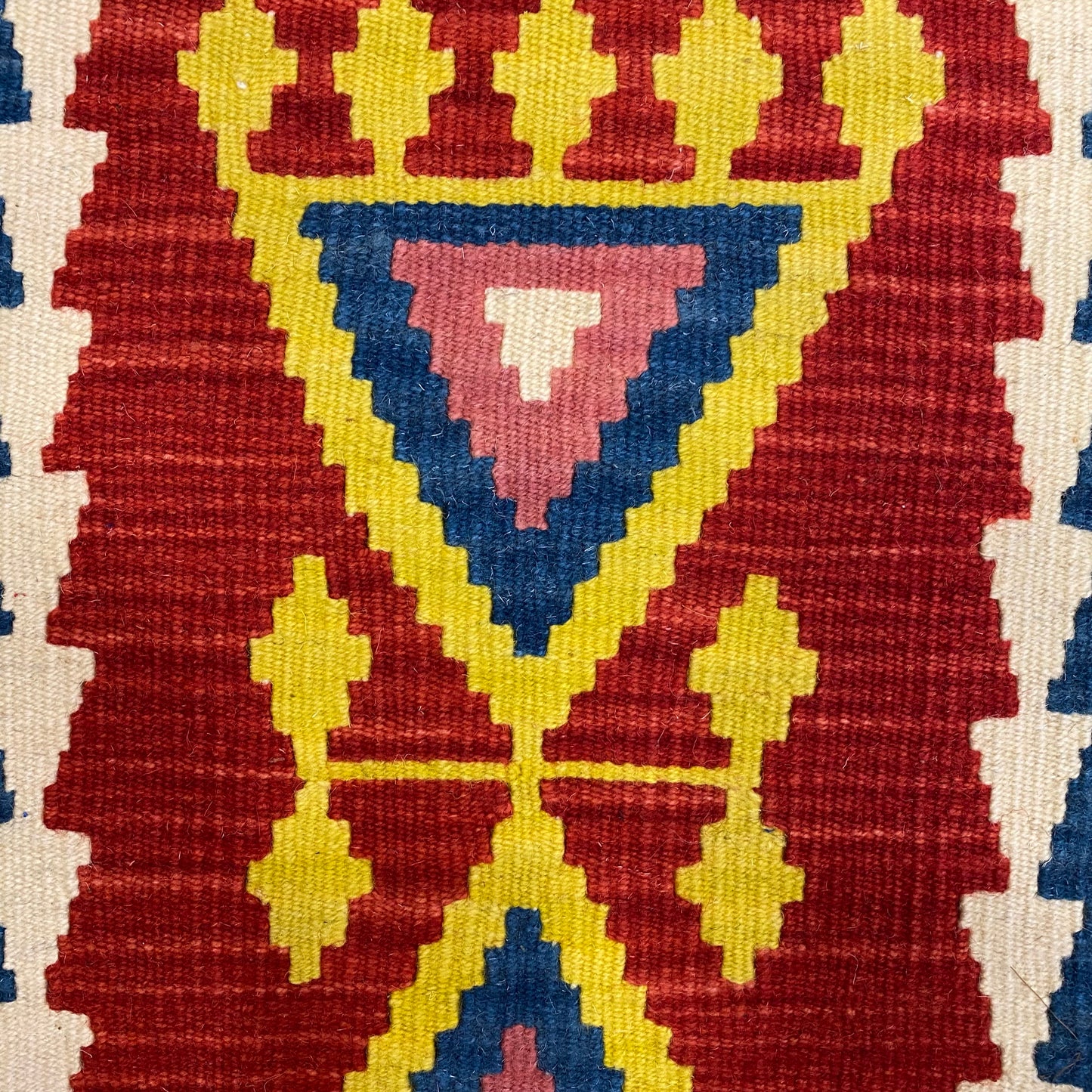 Colorful Wool Turkish Kayseri Kelim Rug