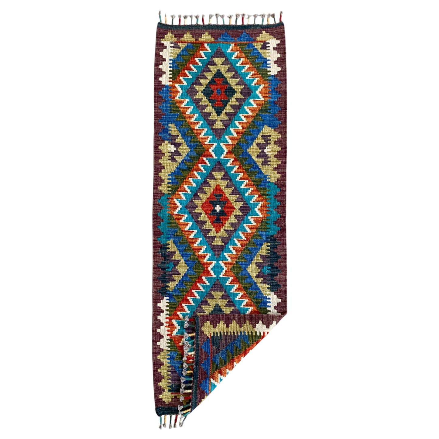 Aztec Blue Kilim Rug Runner