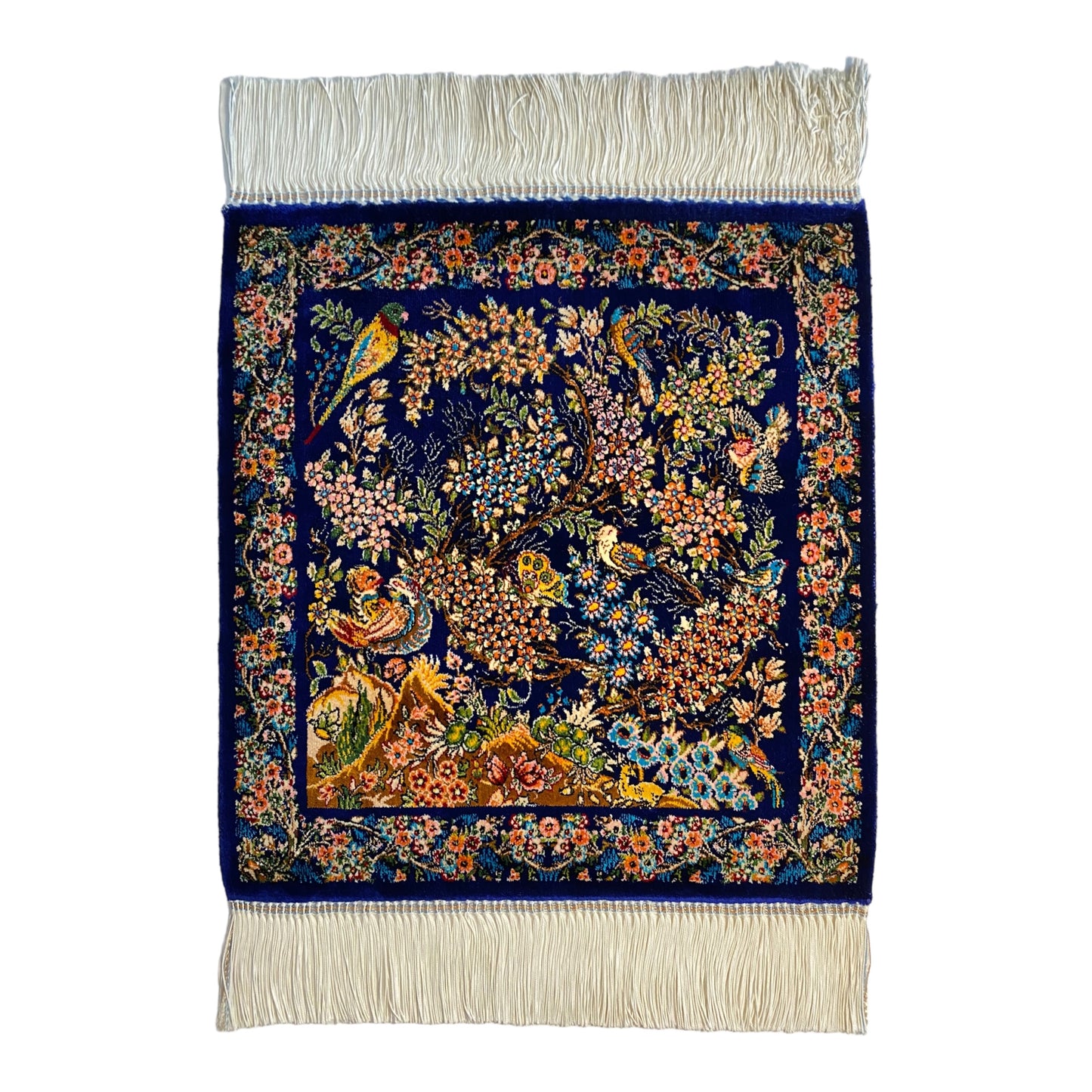 Pictorial Small Silk Carpet Rug Wall Hanging